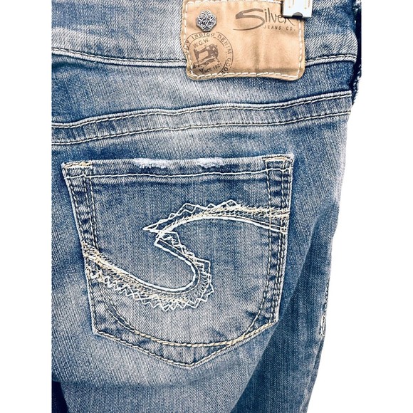 Vtg Silver Suki Denim Jeans Women 27/32 Light Wash Boot Cut Low Rise Y2K… - Picture 8 of 14